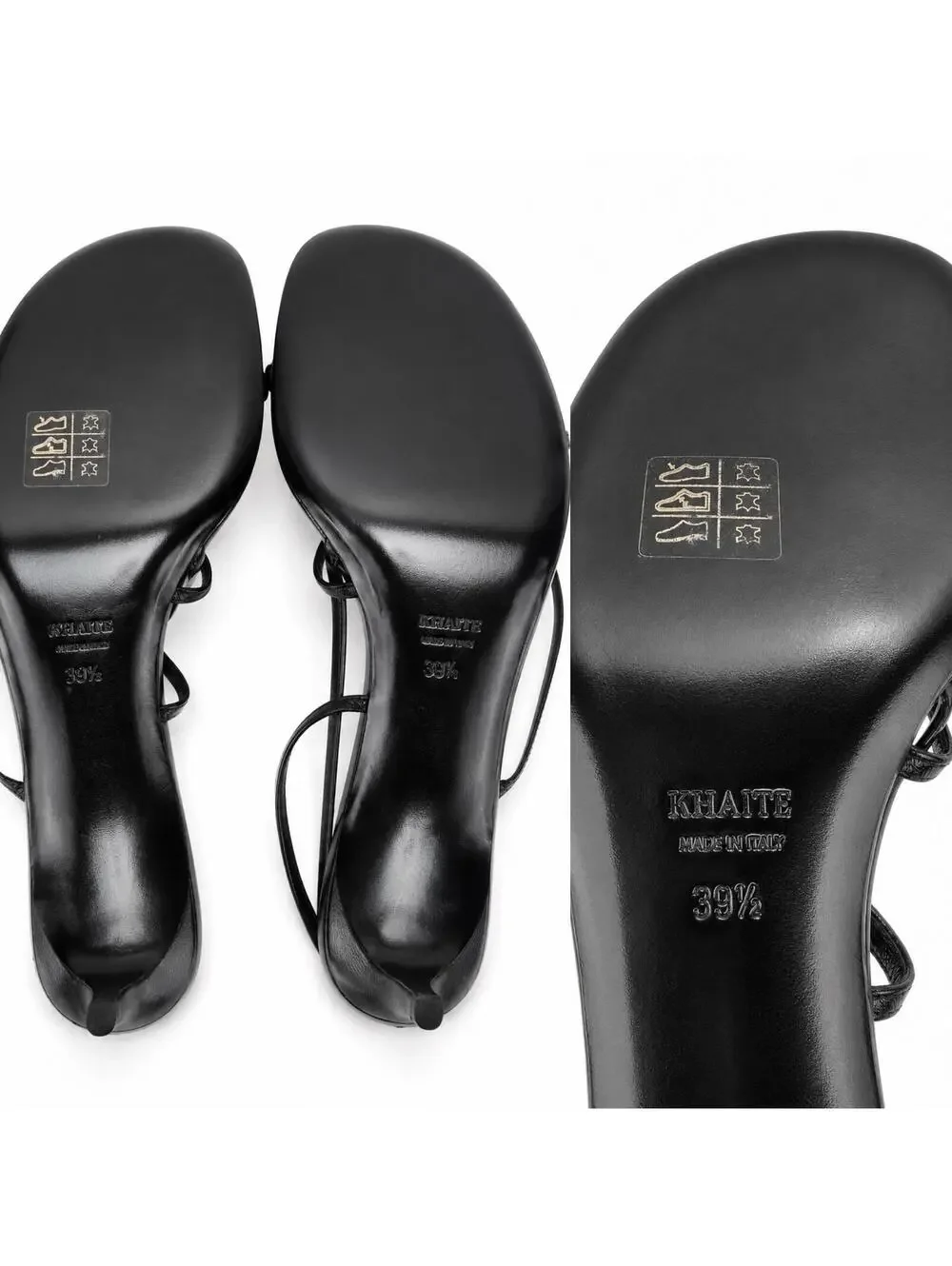 KHAITE Loop Kitten Heel Strappy Sandal Black Leather EU 39.5 US 9.5 | NIB - Picture 8 of 9